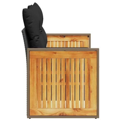 2-personers havesofa med hynder polyrattan sort