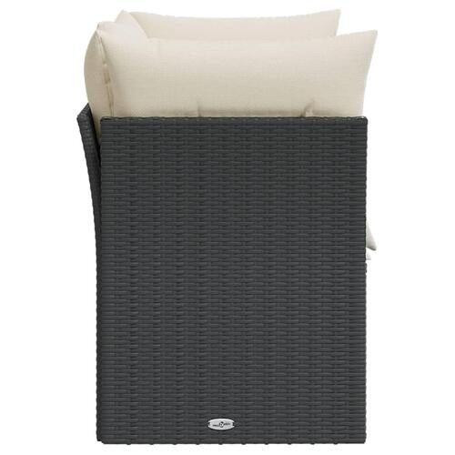 2-personers havesofa med hynder polyrattan sort