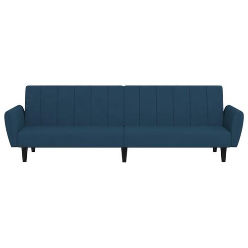 2-personers sovesofa fløjl blå
