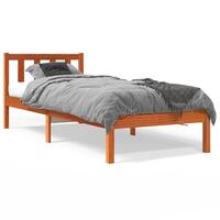 Sengeramme 90x190 cm massivt fyrretræ gyldenbrun