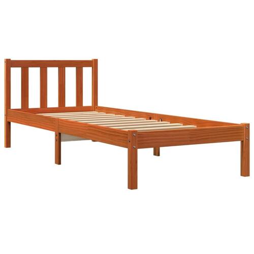 Sengeramme 90x190 cm massivt fyrretræ gyldenbrun