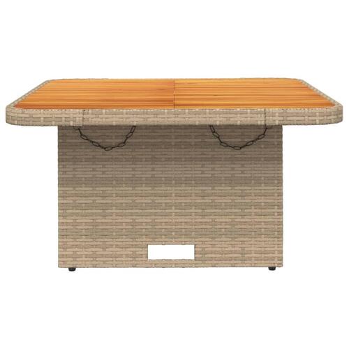 Havebord 80x80x71 cm polyrattan og akacietræ beige