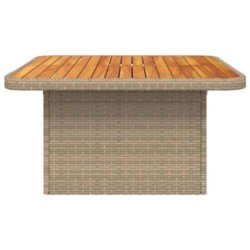 Havebord 80x80x71 cm polyrattan og akacietræ beige