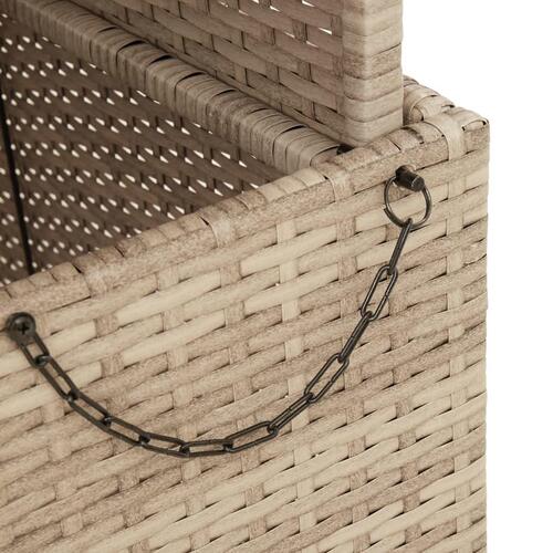 Havebord 80x80x71 cm polyrattan og akacietræ beige