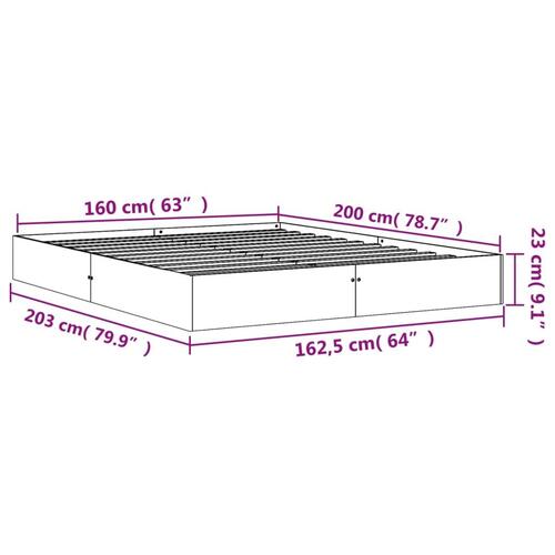 Sengeramme 160x200 cm massivt fyrretræ gyldenbrun