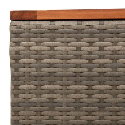 Havebord 55x55x37 cm polyrattan og akacietræ grå