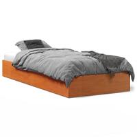 Sengeramme 90x190 cm massivt fyrretræ gyldenbrun