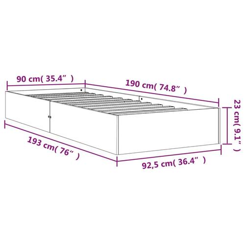 Sengeramme 90x190 cm massivt fyrretræ gyldenbrun