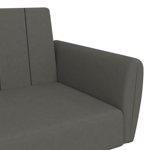 2-personers sovesofa fløjl mørkegrå