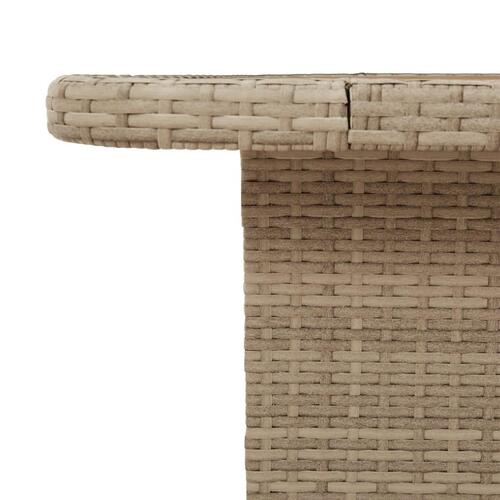 Havebord 110x110x71 cm polyrattan og akacietræ beige