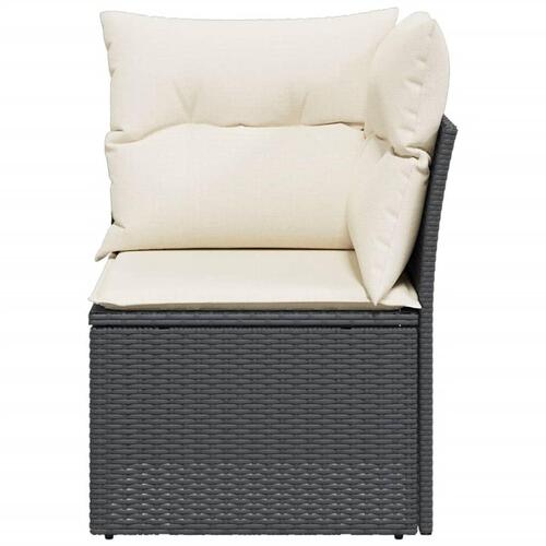 Hjørnemodul til havesofa med hynder polyrattan sort