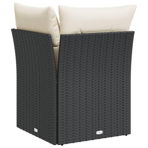Hjørnemodul til havesofa med hynder polyrattan sort