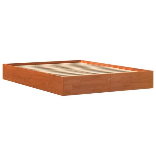 Sengeramme 120x190 cm massivt fyrretræ gyldenbrun