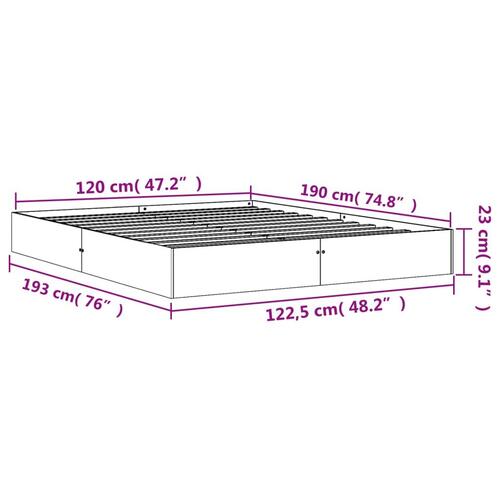 Sengeramme 120x190 cm massivt fyrretræ gyldenbrun