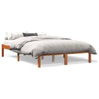 Sengeramme 120x190 cm massivt fyrretræ gyldenbrun