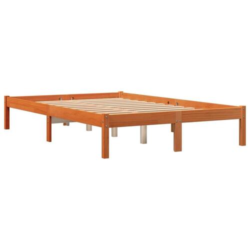 Sengeramme 120x190 cm massivt fyrretræ gyldenbrun