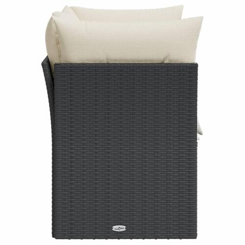 2-personers havesofa med hynder polyrattan sort