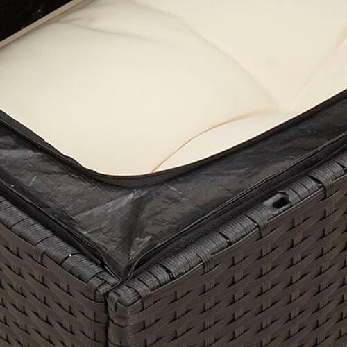 2-personers havesofa med hynder polyrattan sort