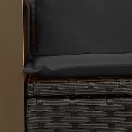 2-personers havesofa med hynder polyrattan sort