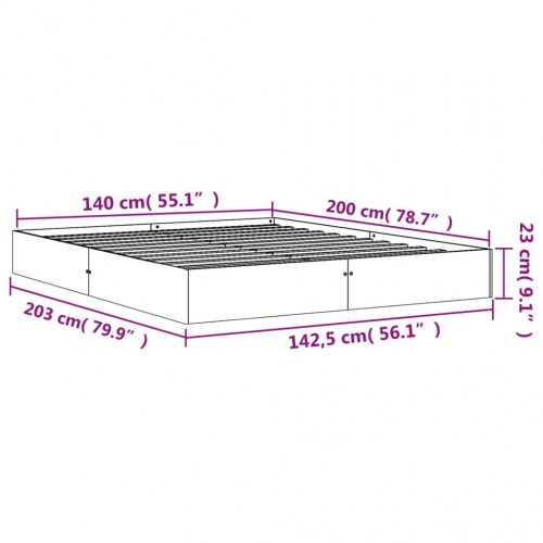 Sengeramme i massivt fyr 140x200 cm - gyldenbrun