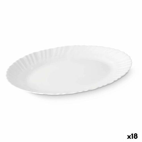 Fad Hvid Glas 34 x 2,5 x 25 cm (18 enheder)