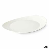Flad Plade Hvid Glas 30,5 x 3 x 26 cm (18 enheder)