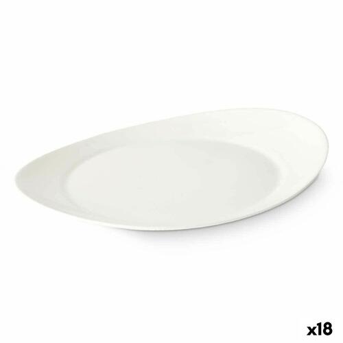 Flad Plade Hvid Glas 30,5 x 3 x 26 cm (18 enheder)
