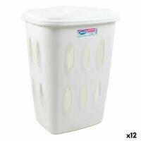 Vasketøjskurv Tontarelli Laundry Med låg 45 L Hvid 41 x 33,2 x 54,5 cm (12 enheder)