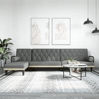 Sovesofa med chaiselong 260x140x70 cm stof mørkegrå