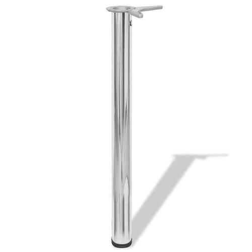 4 bordben, justerbar højde, krom, 710 mm