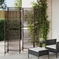 Rumdeler 6 paneler polyrattan brun