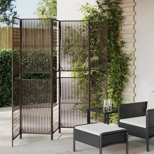 Rumdeler 6 paneler polyrattan brun
