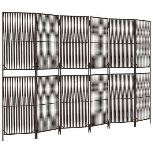 Rumdeler 6 paneler polyrattan brun