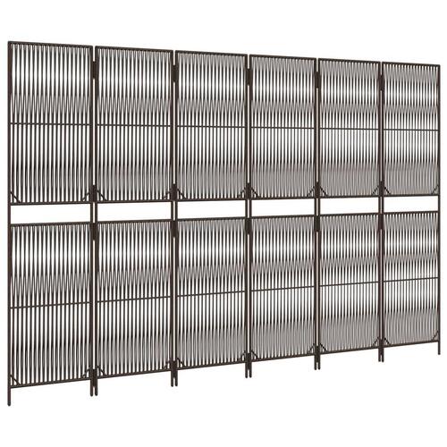 Rumdeler 6 paneler polyrattan brun