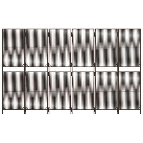 Rumdeler 6 paneler polyrattan brun