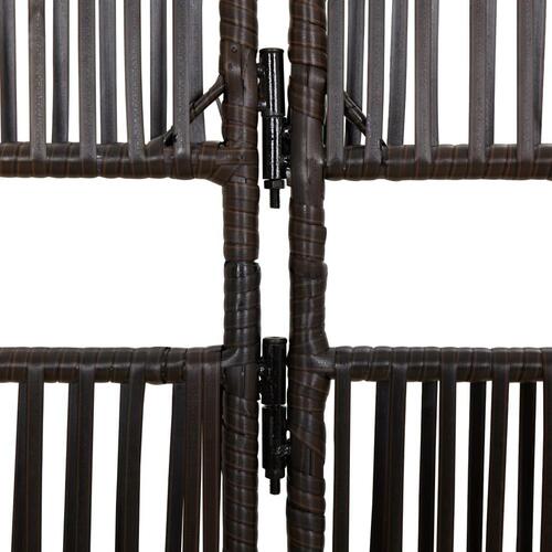 Rumdeler 6 paneler polyrattan brun