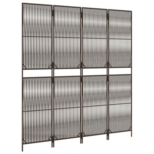 Rumdeler med 4 paneler i polyrattan - brun