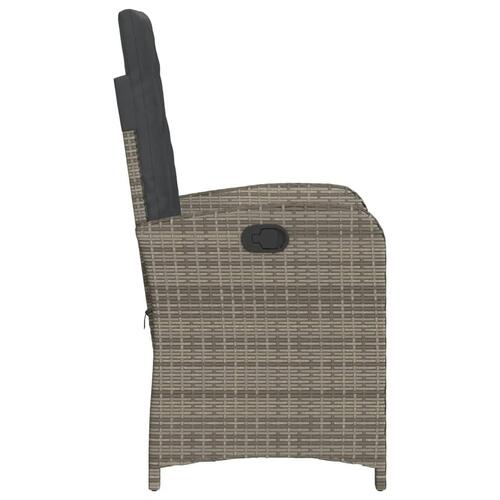 Havelænestole 2 stk. med hynder polyrattan grå