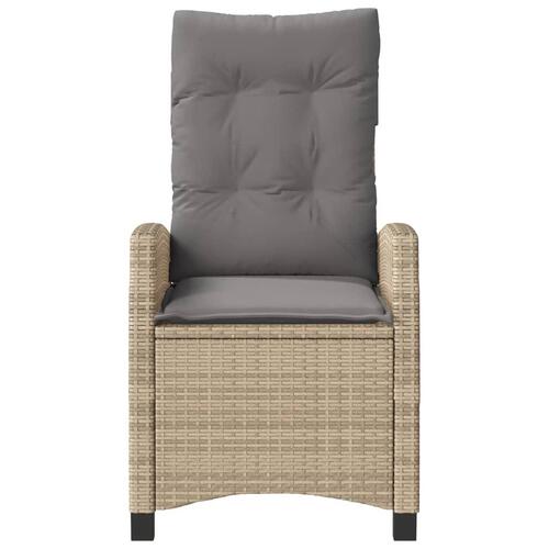 Havestole 2 stk. lænefunktion + hynder polyrattan blandet beige