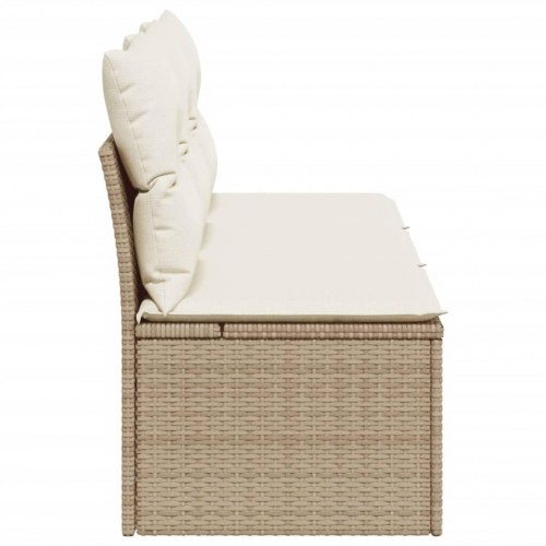 3-personers havesofa i polyrattan med hynder - beige