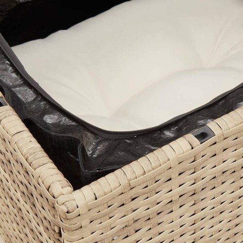 3-personers havesofa i polyrattan med hynder - beige