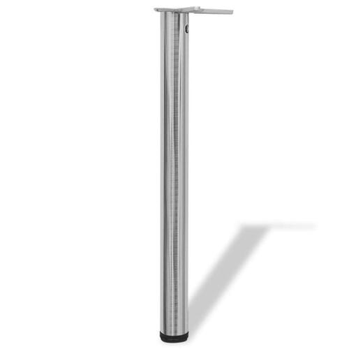 4 bordben, justerbar højde, børstet nikkel, 710 mm