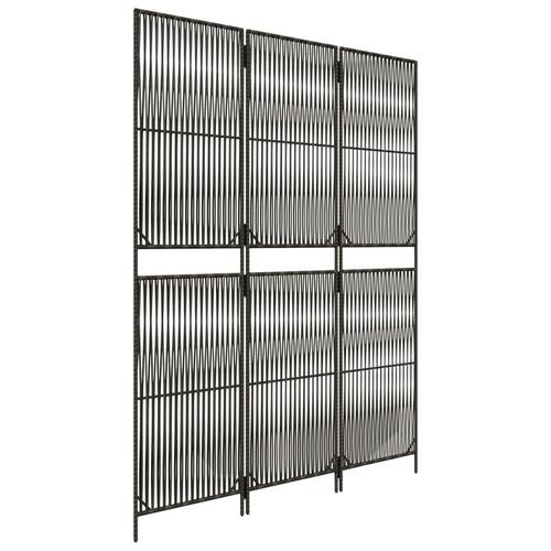 Rumdeler 3 paneler polyrattan grå