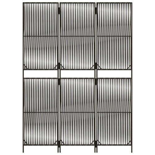 Rumdeler 3 paneler polyrattan grå