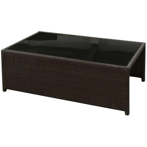 Loungesæt til haven 8 dele med hynder polyrattan brun