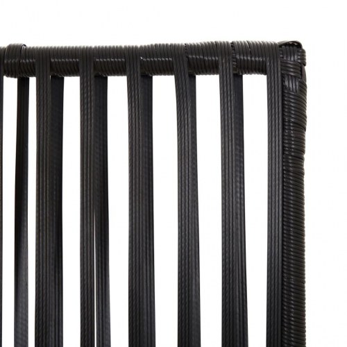 Rumdeler i polyrattan - 6 paneler, sort