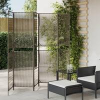 Rumdeler 6 paneler polyrattan grå