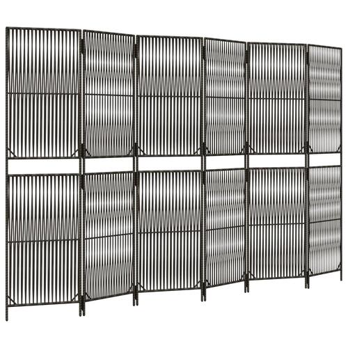 Rumdeler 6 paneler polyrattan grå