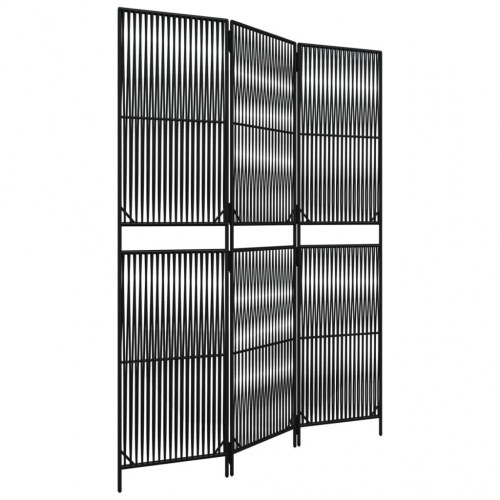 Rumdeler i polyrattan - 3 paneler, sort