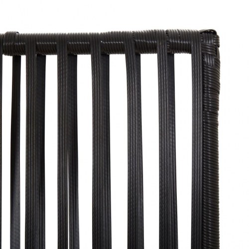 Rumdeler i polyrattan - 3 paneler, sort